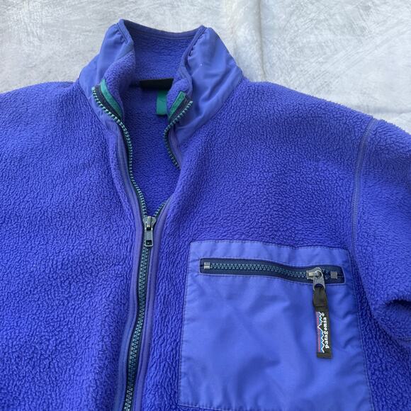 Men's Vintage Patagonia Purple Blue Fleece Retro-X Synchilla Jacket Sz Small USA - Picture 5 of 8
